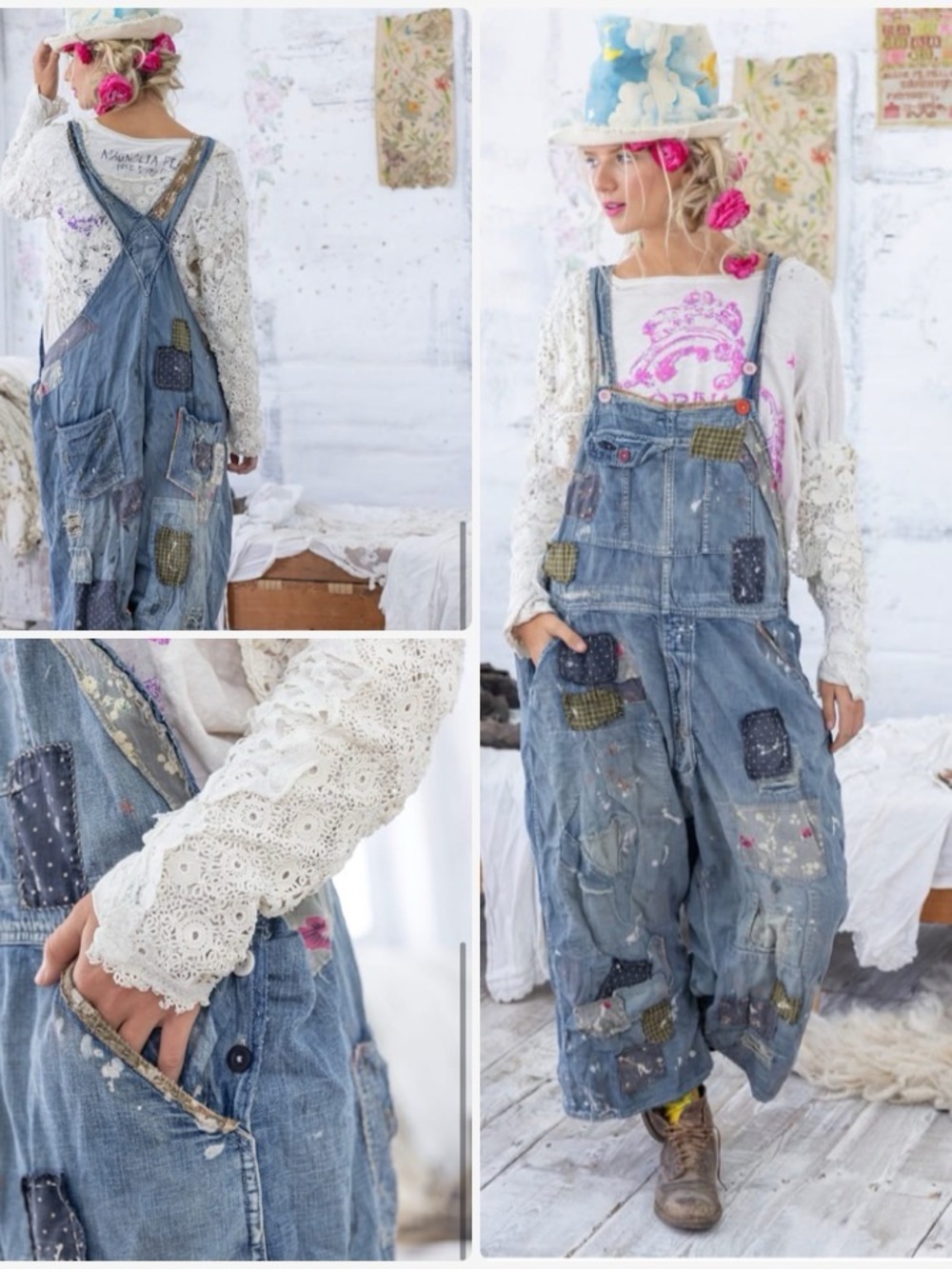 🦄 Magnolia Pearl Benjamin Wide Leg Overalls 097 RARE